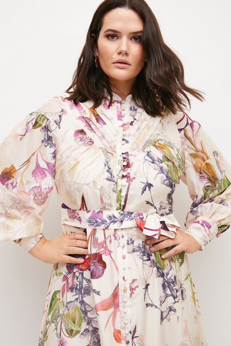 lydia millen silk cotton botanical maxi dress KAREN MILLEN Karen Millen x Lydia Millen - Plus Size Botanical Maxi Dress