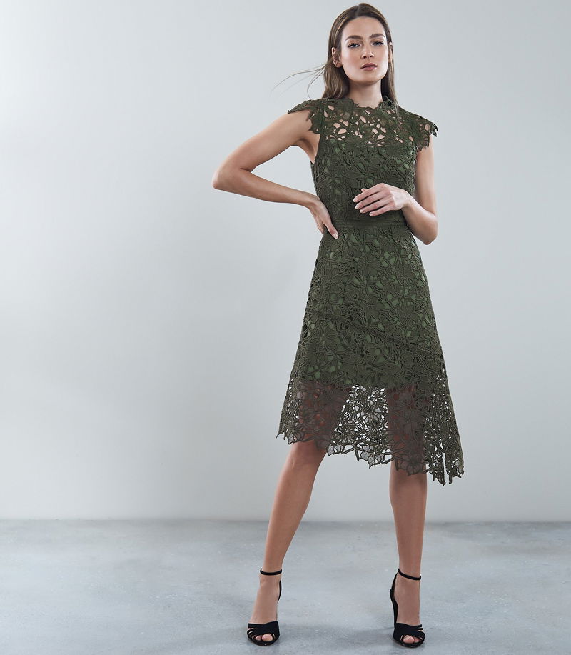 REISS Ivana Asymmetric Hemline Dress