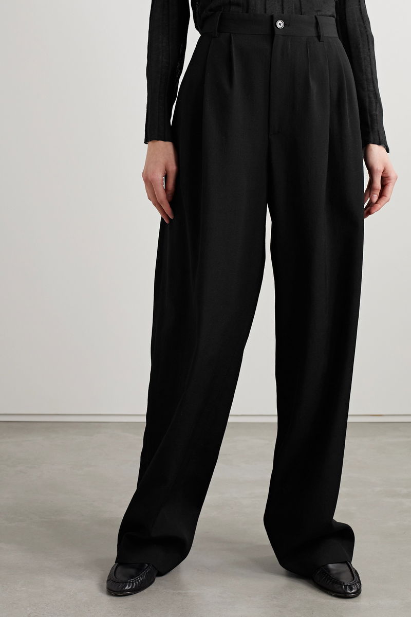 THE ROW Rufos pleated cotton wide-leg pants