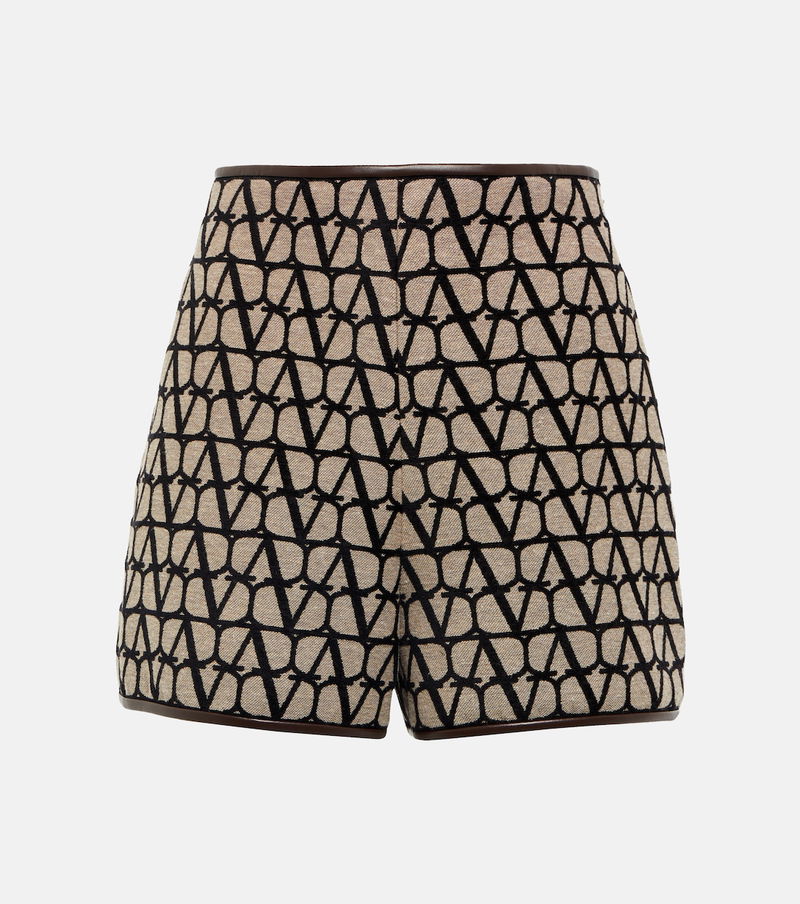 Toile Iconographe Silk Shorts in Black - Valentino