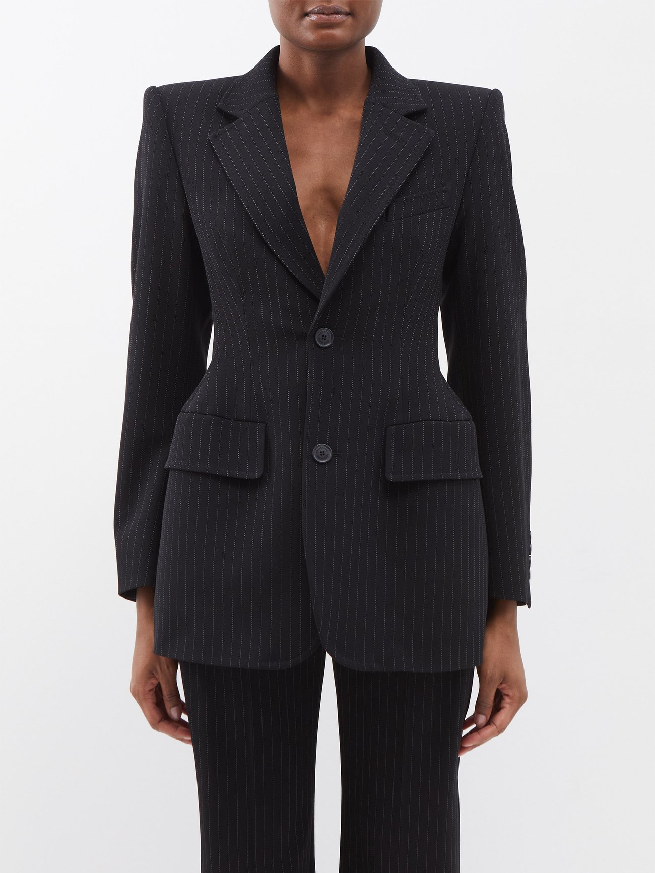 BALENCIAGA Garde-Robe Pinstripe Blazer | endource