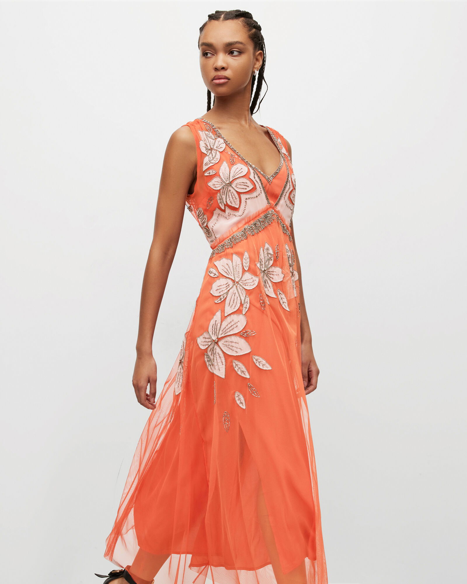 ALLSAINTS Laia Embroidered Maxi Dress | endource