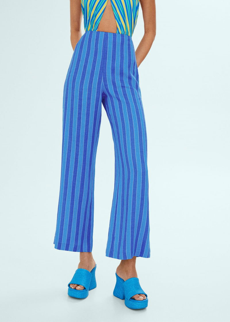 MANGO Mango x Simon Miller Striped Linen-Blend Trousers endource