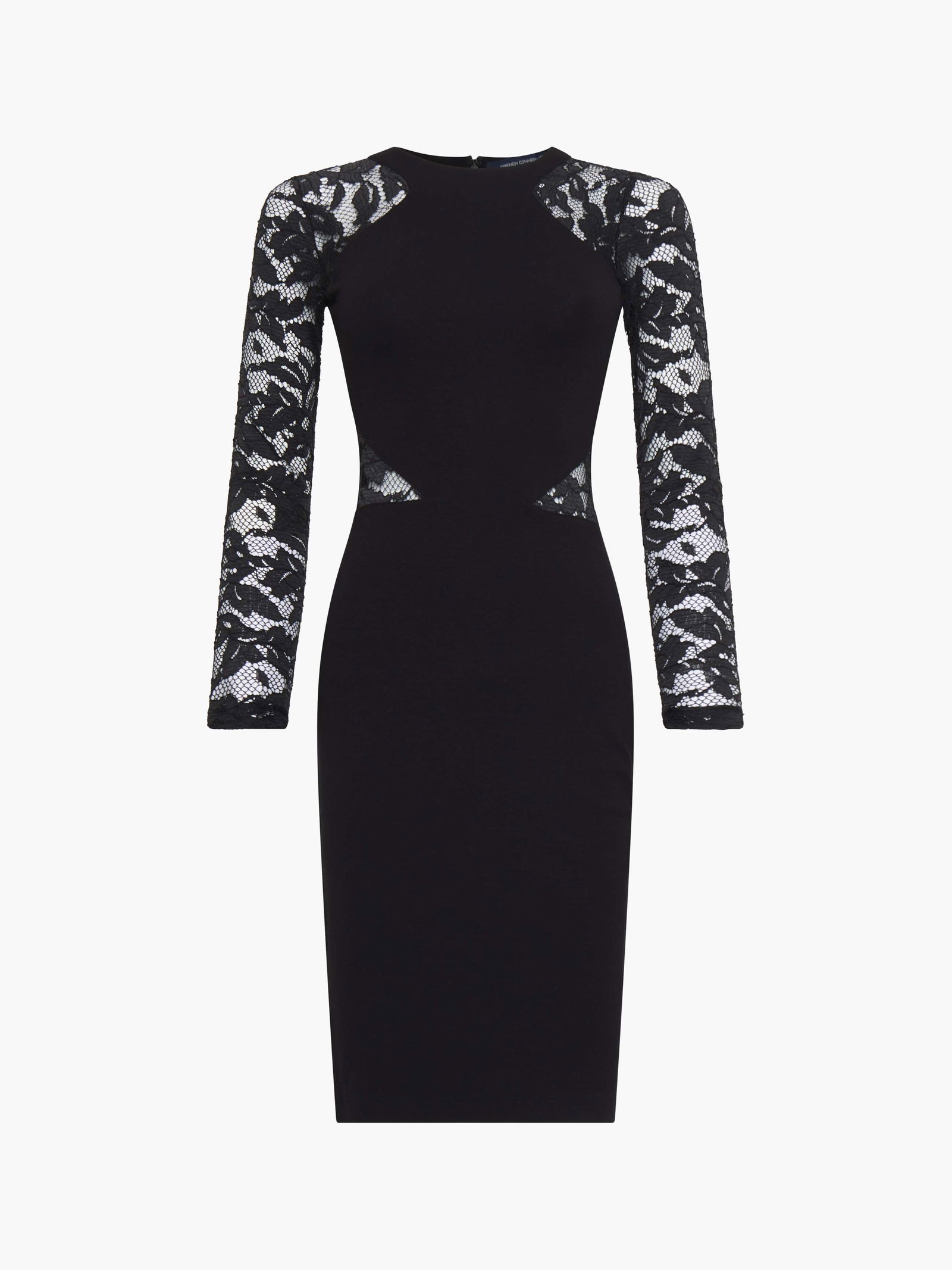 FRENCH CONNECTION Viven Lace Mesh-Sleeve Mini Dress | endource