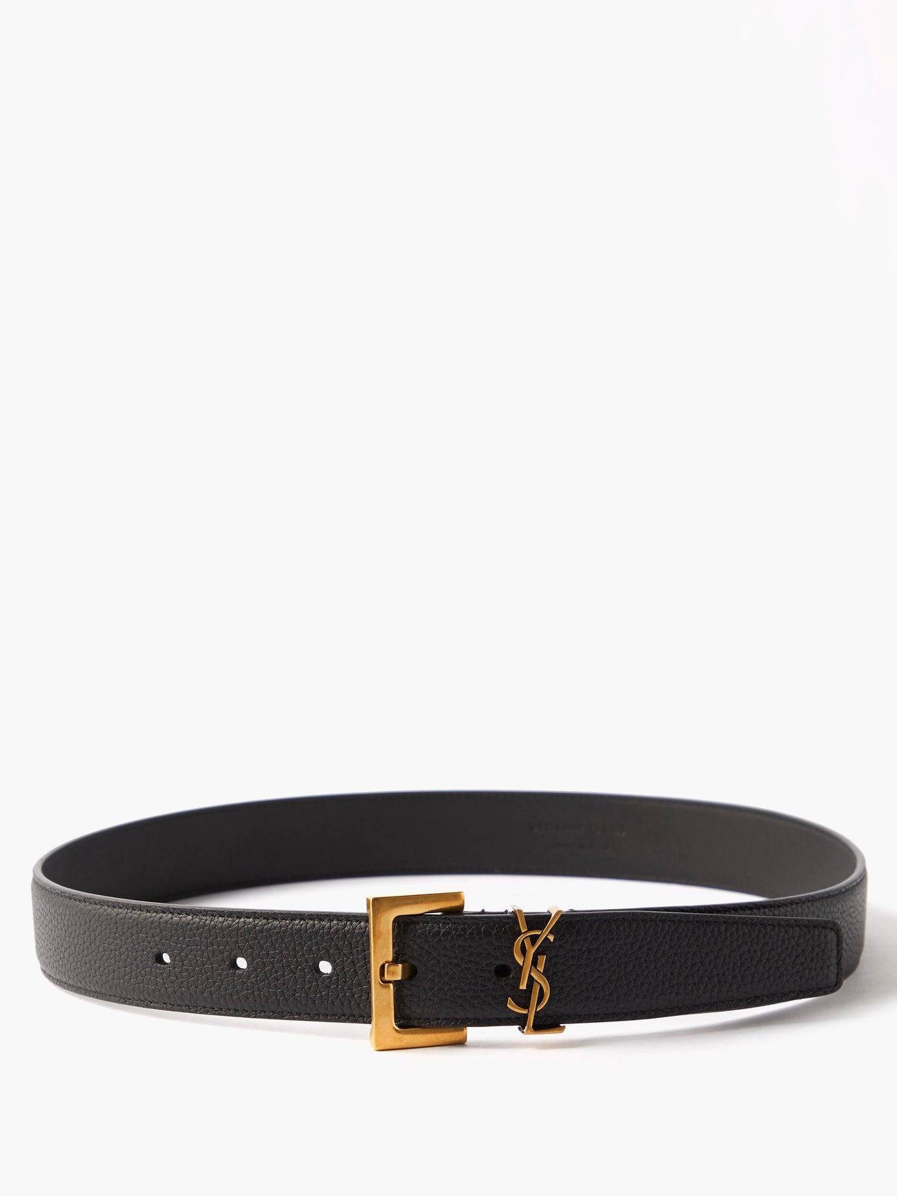 SAINT LAURENT YSL-Plaque Leather Belt | endource display picture 2