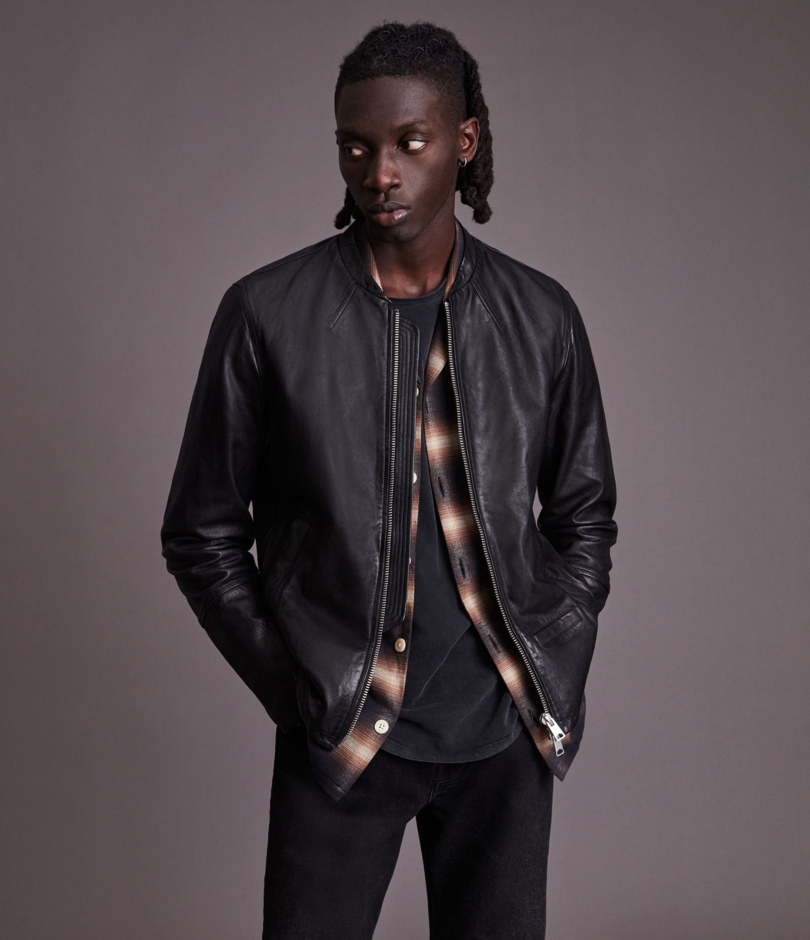 ALLSAINTS Gates Leather Jacket in Black | Endource