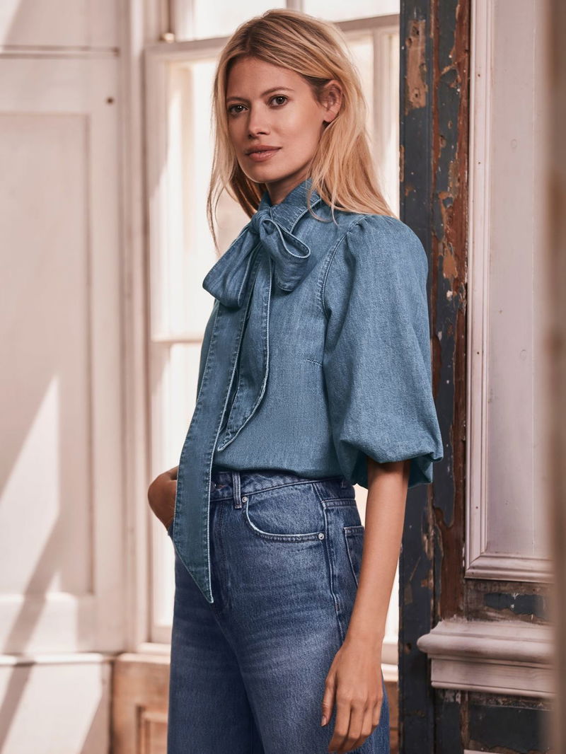 MINT VELVET Cotton Bow Detail Shirt endource