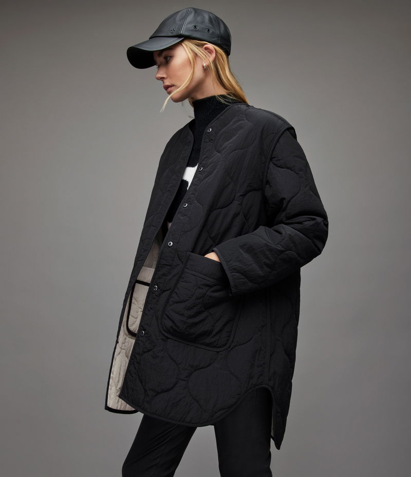 ALLSAINTS Phyllis Reversible Liner Jacket in Black/White Endource