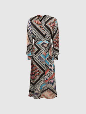 Monsoon Scarf Print Halter Neck Midi Dress in Green/Multi