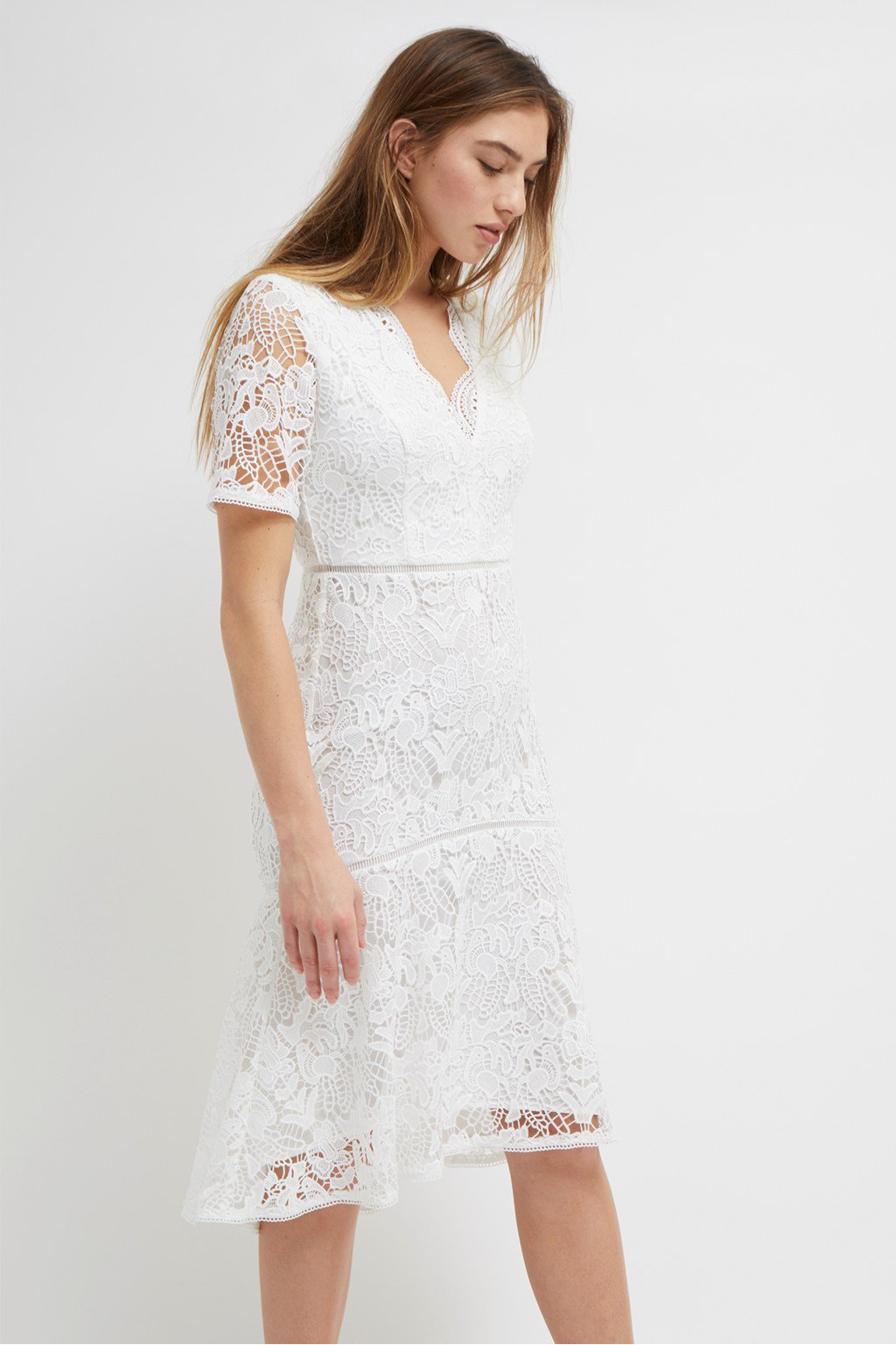 FRENCH CONNECTION Calli Lace V Neck Dress | endource