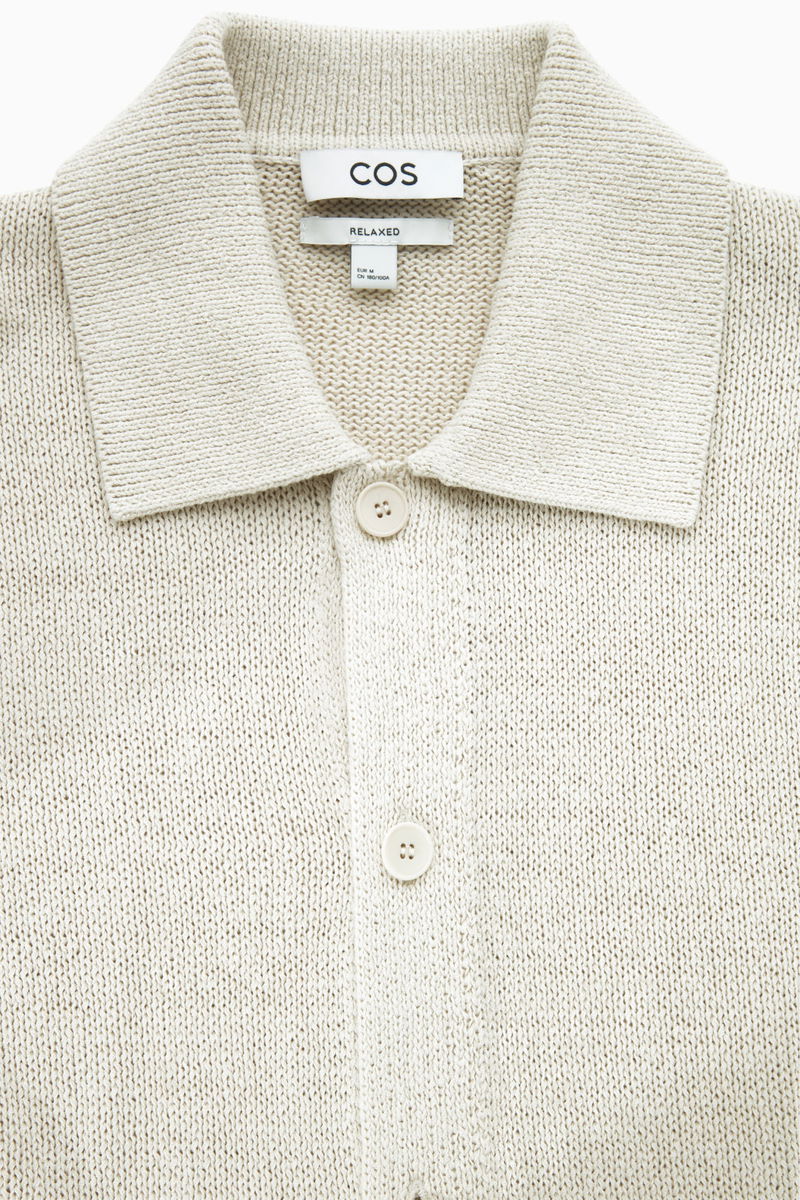 Men's Relaxed Fit Cotton V-Neck Cardigan - Sweaters & Sweatshirts