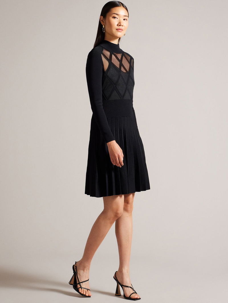 ted baker jacquard panel skater dress Ted Baker Jacquard Panel Skater Dress