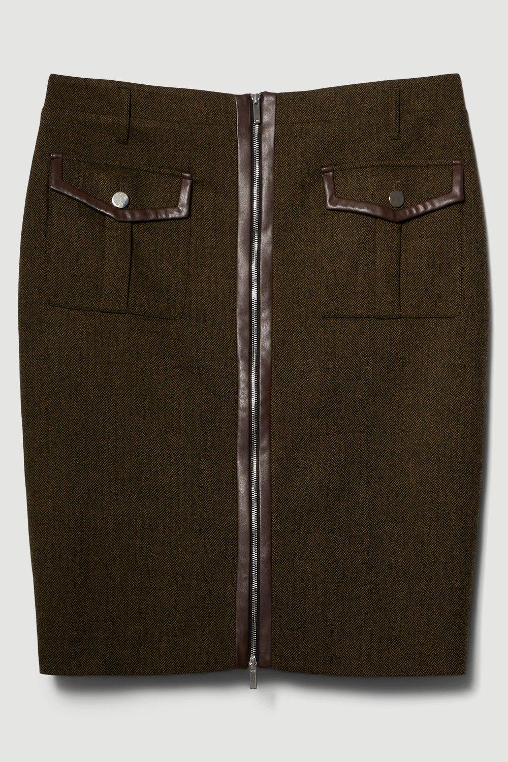 KAREN MILLEN Lydia Millen x Karen Millen Plus Size Tweed Pencil Skirt