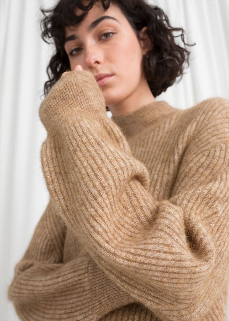 Wool Blend Cable Knit Sweater