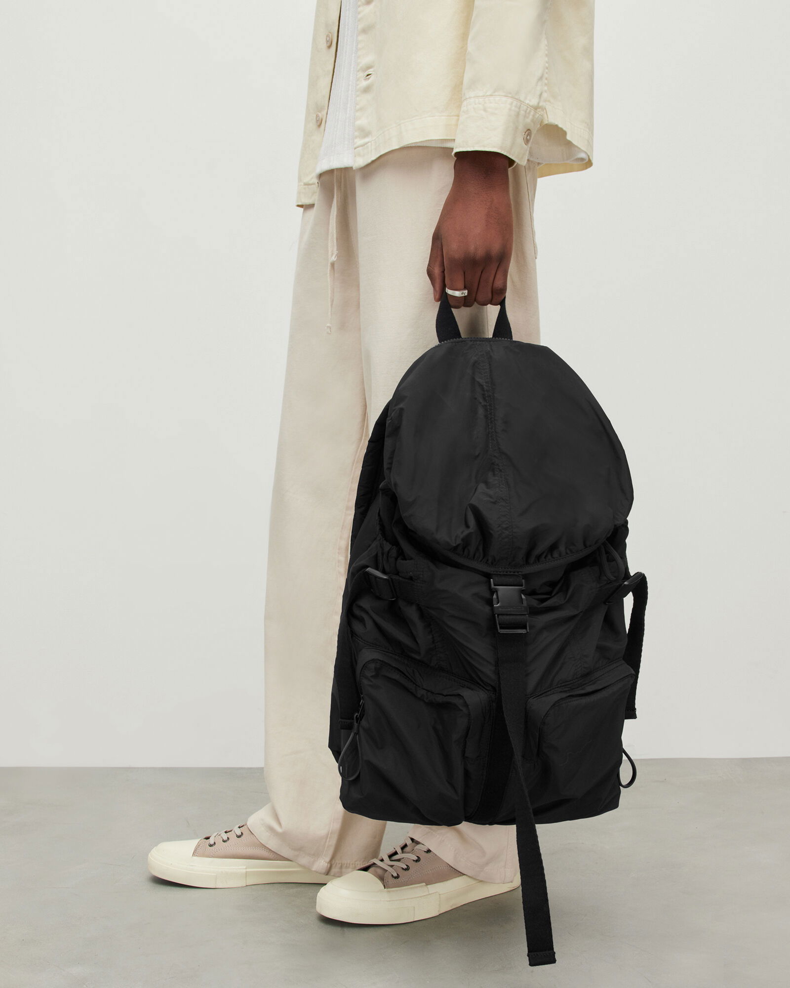 All Saints Nylon Drawstring Backpack ALLSAINTS Ren Drawstring Hiking Backpack | endource main image 2
