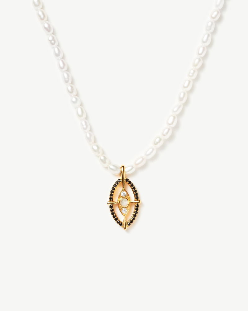 MISSOMA Evil Eye Amulet Pearl Pendant Necklace endource