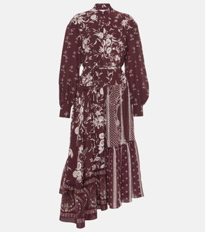 Erdem ruffled floral-print silk-charmeuse midi dress