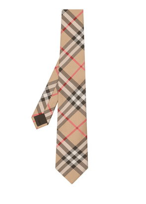 Burberry Brown Monogram Check Classic Cut Tie