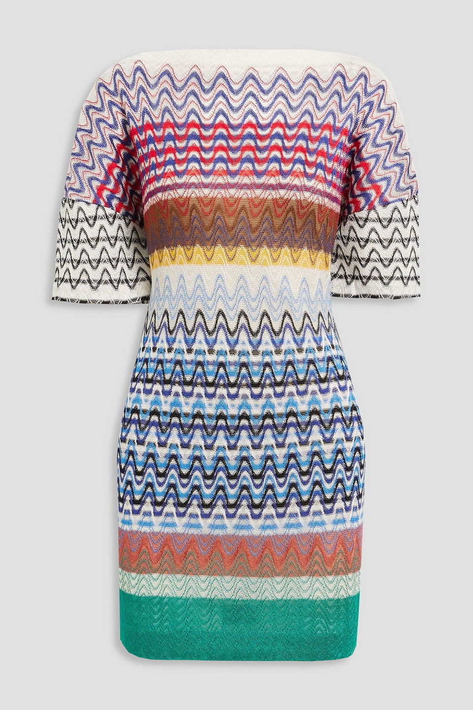 missoni crochet knit mini dress Crochet-knit cotton-blend mini dress - cream