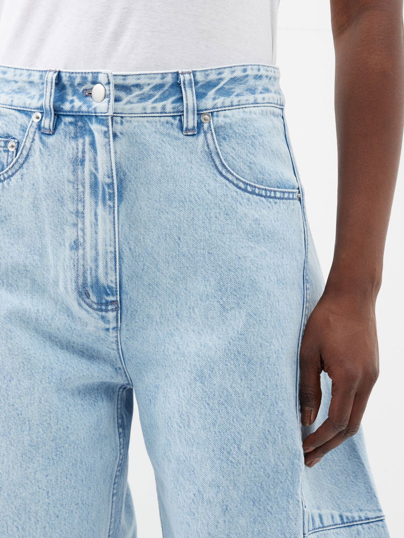 TIBI Sid Wide-Barrel Leg Jeans in Blue | Endource