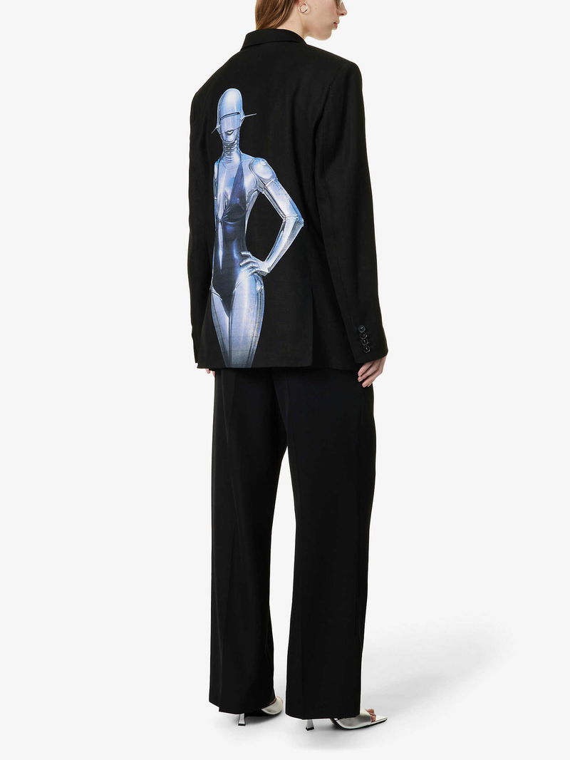 Stella McCartney + Sorayama Platinum Dream Embroidered Oversized Denim Shirt