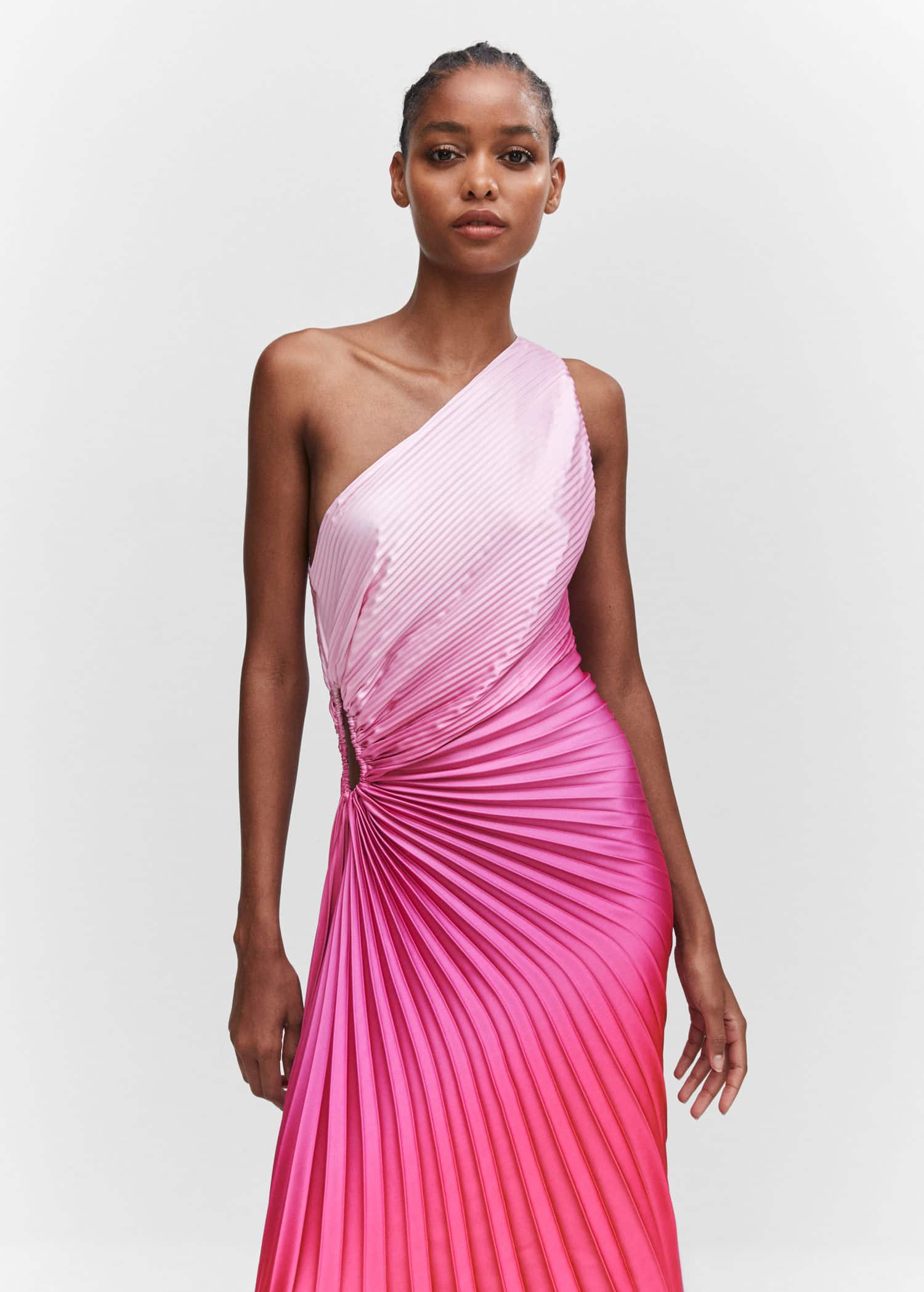 MANGO Asymmetrical Pleated Dress | endource