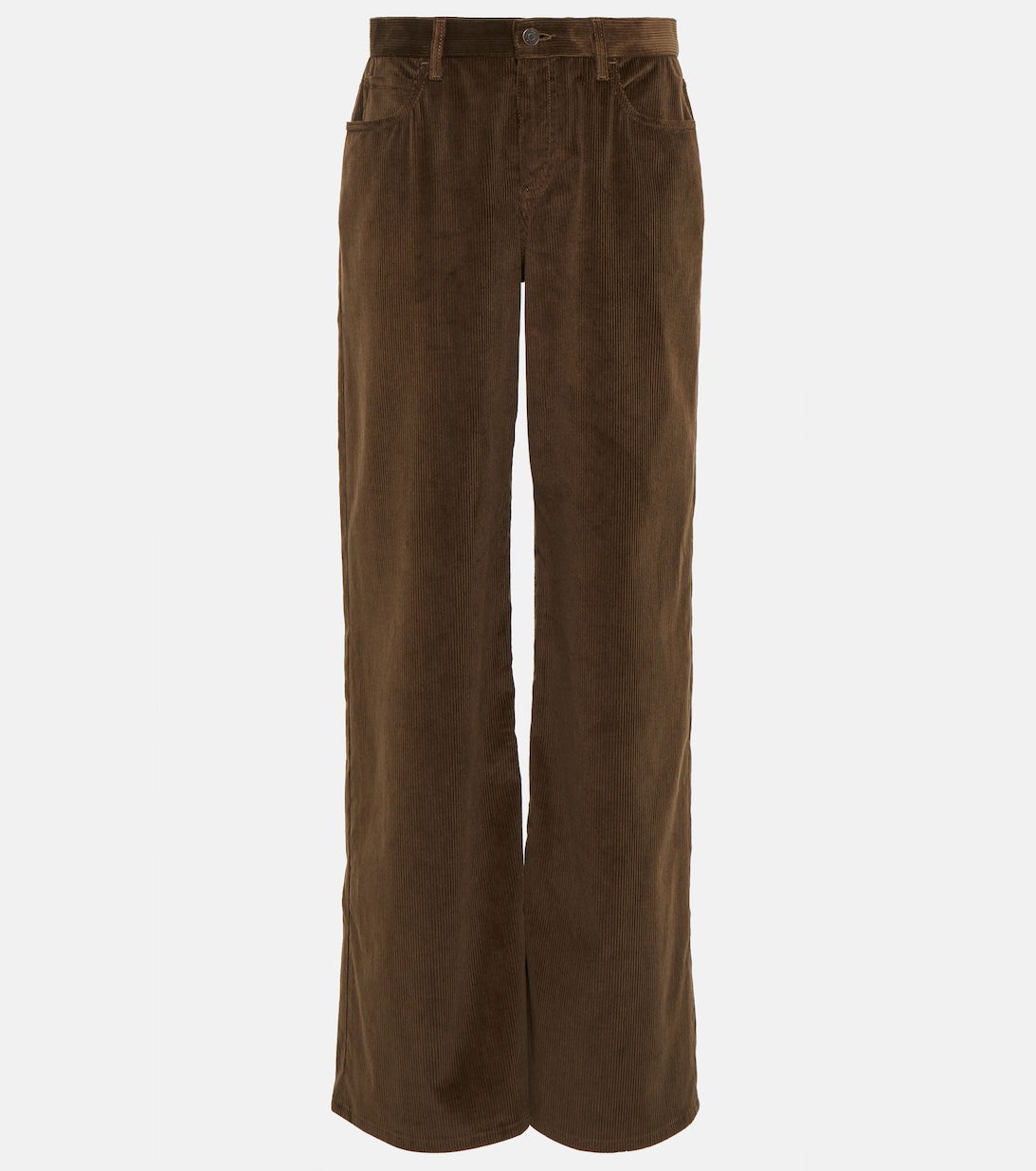 THE ROW Eglitta Low-Rise Corduroy Pants in Green | Endource