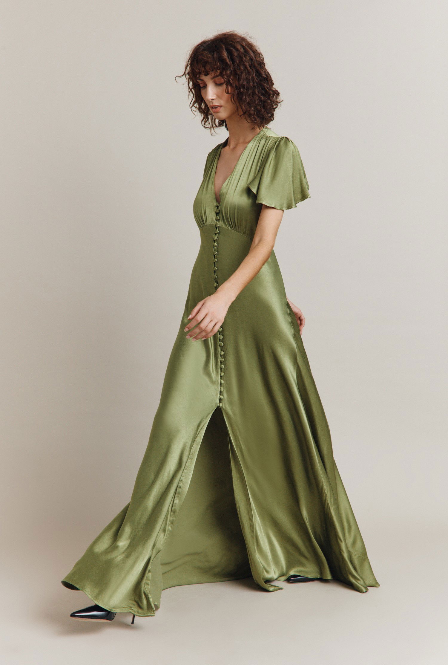 ghost delphine satin maxi dress GHOST Delphine Satin Maxi Dress