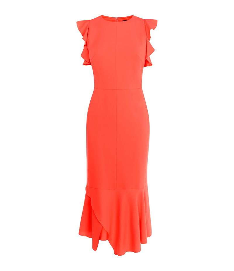 KAREN MILLEN Frilly Fitted Pencil Dress | endource