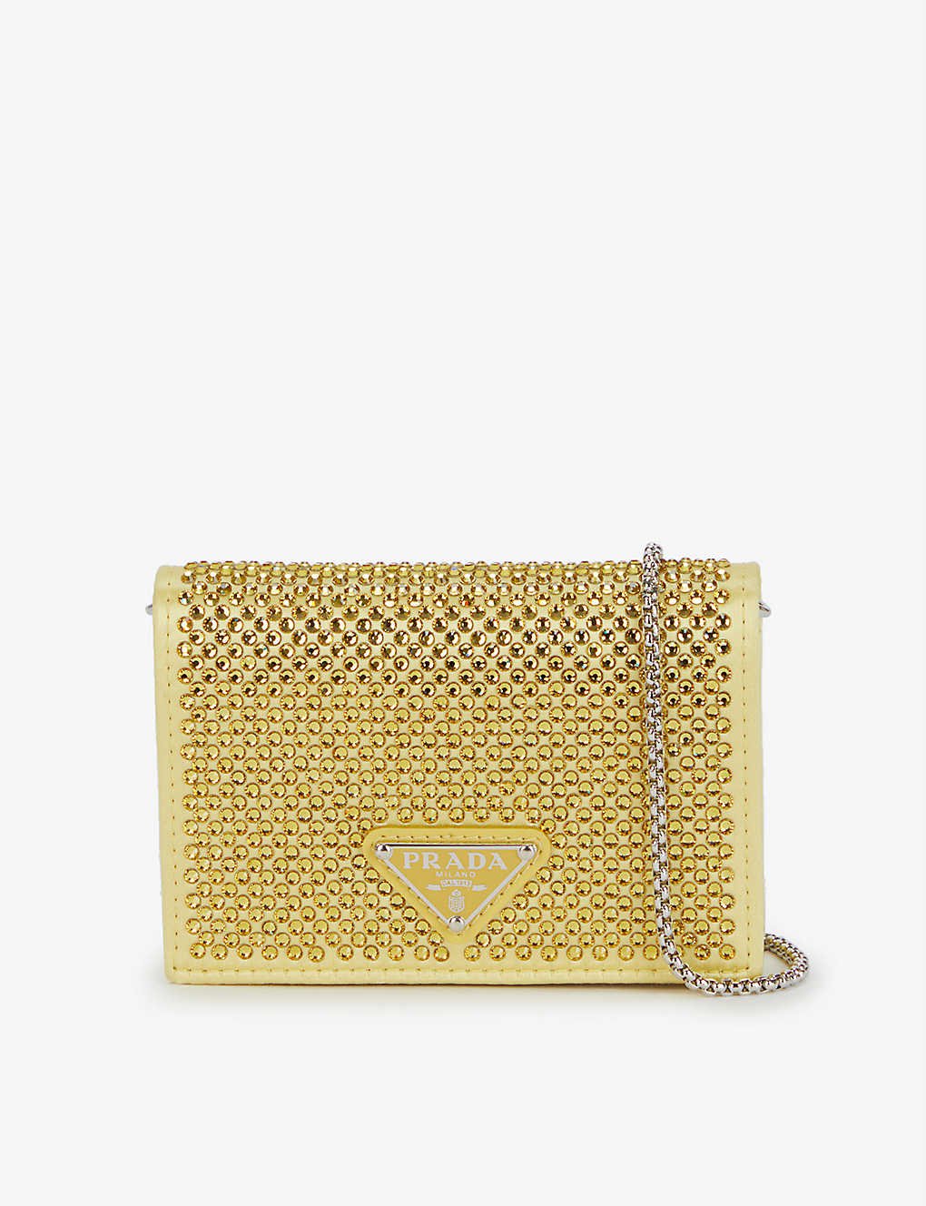 Prada Crystal Card Holder with Chain - Yellow Mini Bags, Handbags