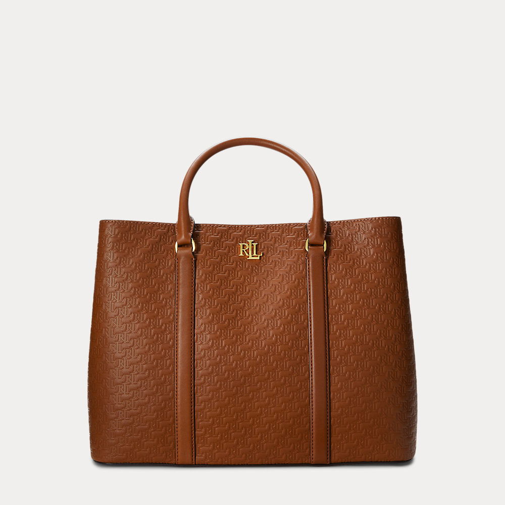 LAUREN RALPH LAUREN Embossed Leather Large Marcy Satchel Endource