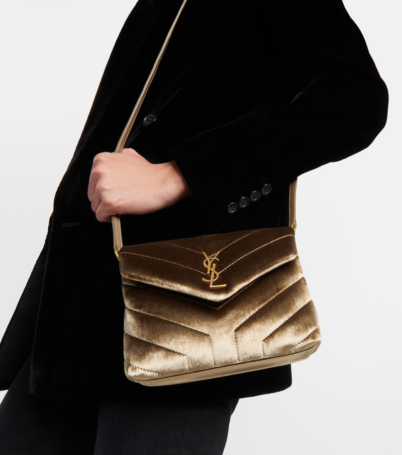 SAINT LAURENT Loulou Toy Velvet Shoulder Bag endource