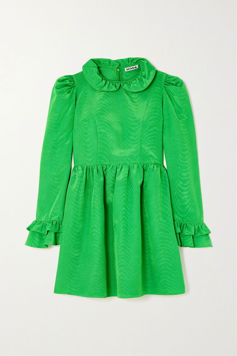 batsheva green dress Apron Dress in Green Vines 0 / Green