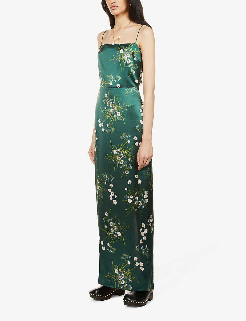 REFORMATION Frankie Floral-Print Silk Maxi Dress | endource