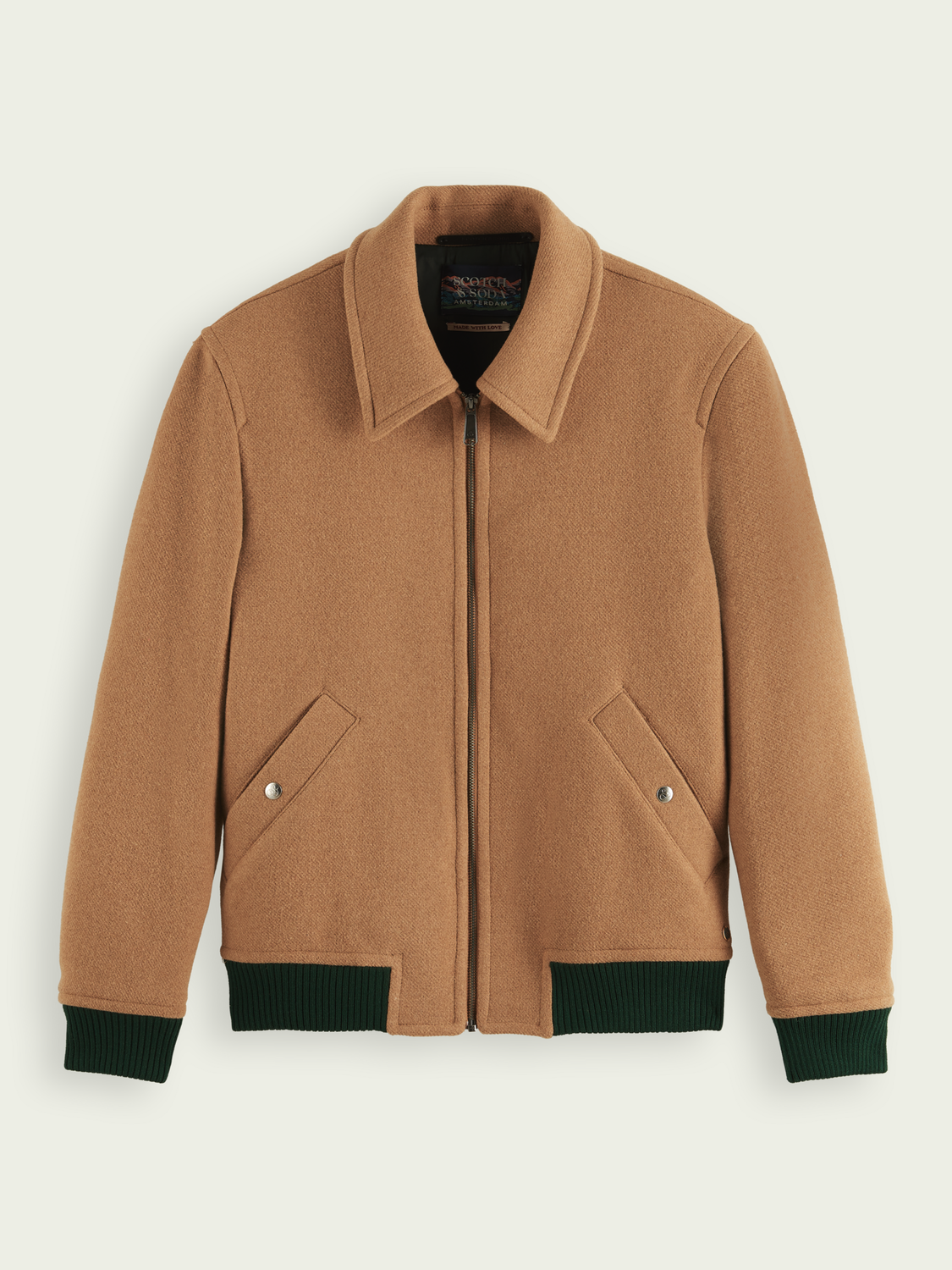 SCOTCH & SODA Wool-Blended Heavyweight Bomber Jacket | endource