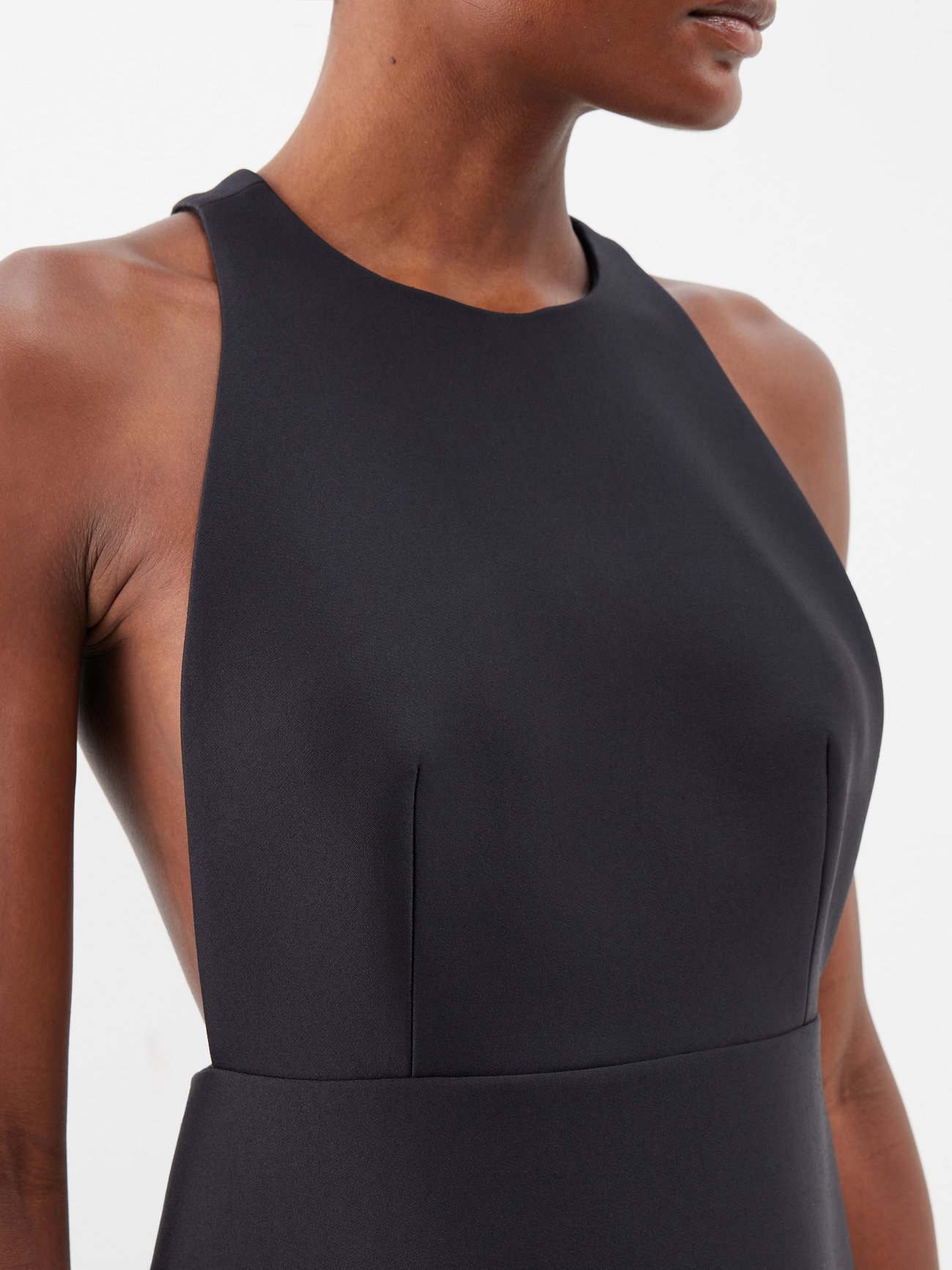 PRADA Logo-Plaque Satin Mini Dress | endource