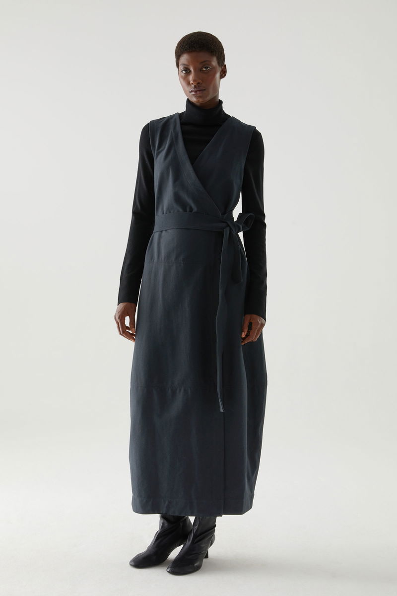 Organic Cotton-Mix Belted Wrap Dress