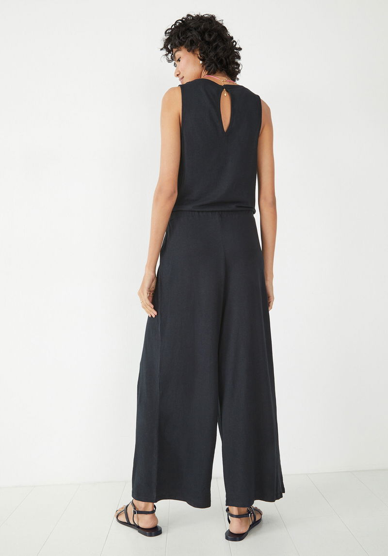 V Neck Sleeveless Jersey Jumpsuit