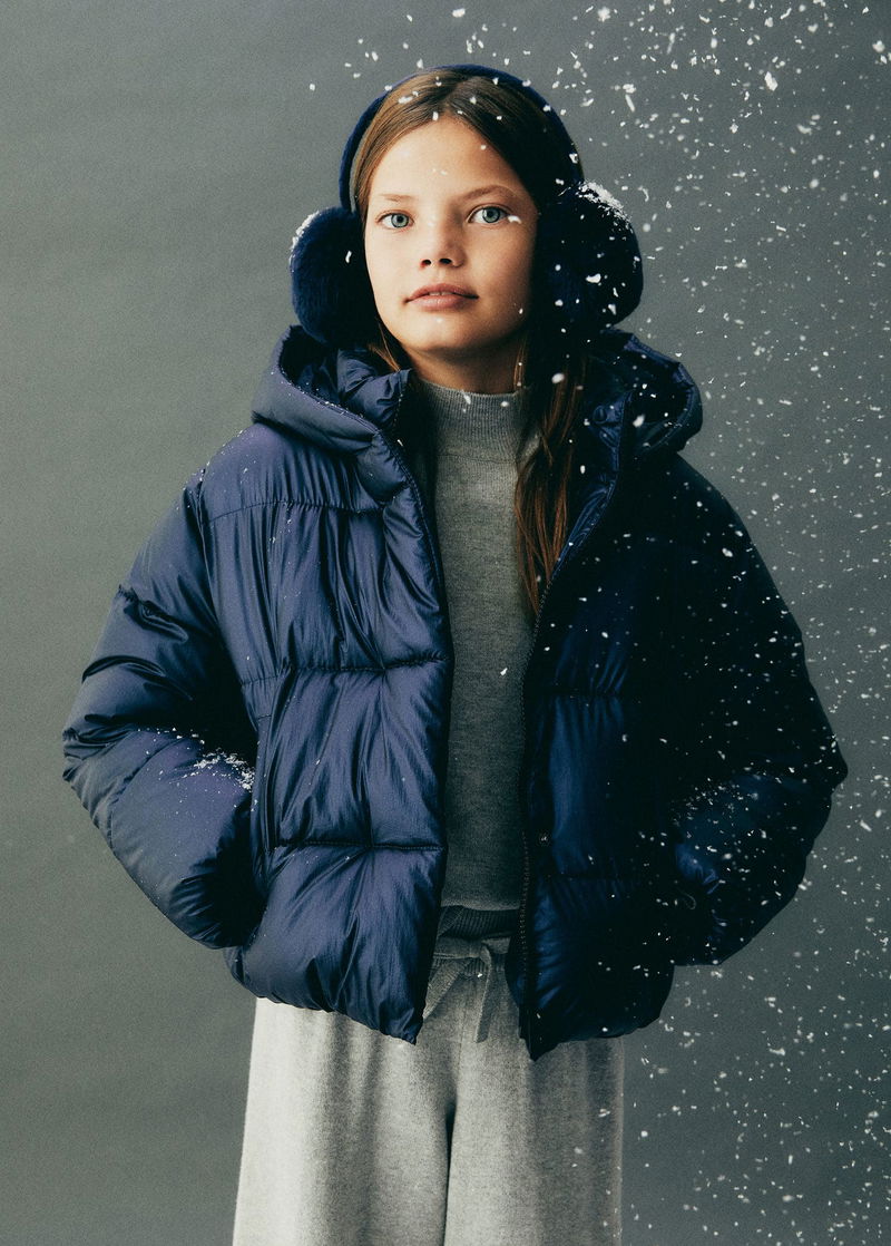 MANGO Hood Quilted Coat endource