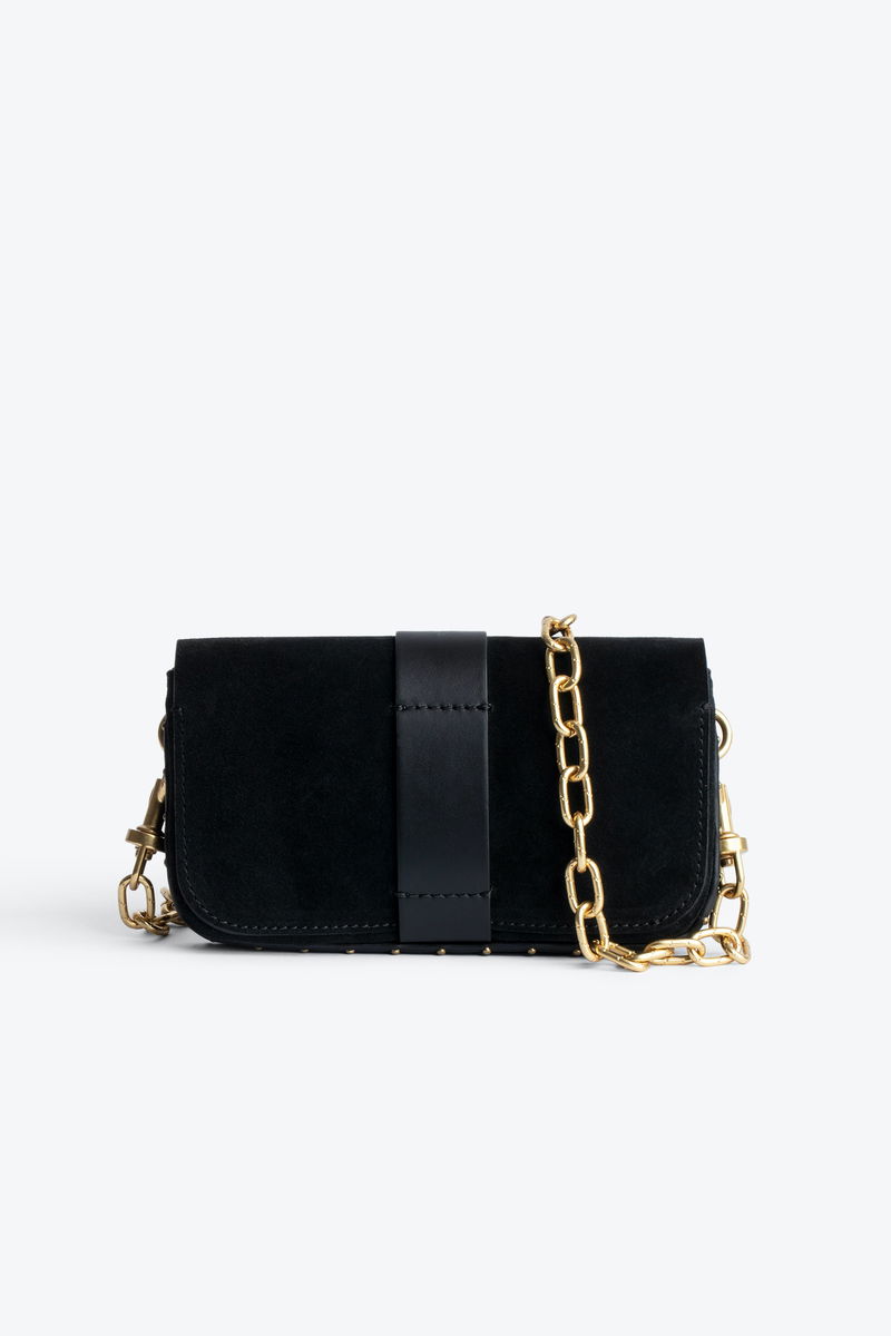 ZADIG & VOLTAIRE Kate Suede Wallet Bag in Black Endource