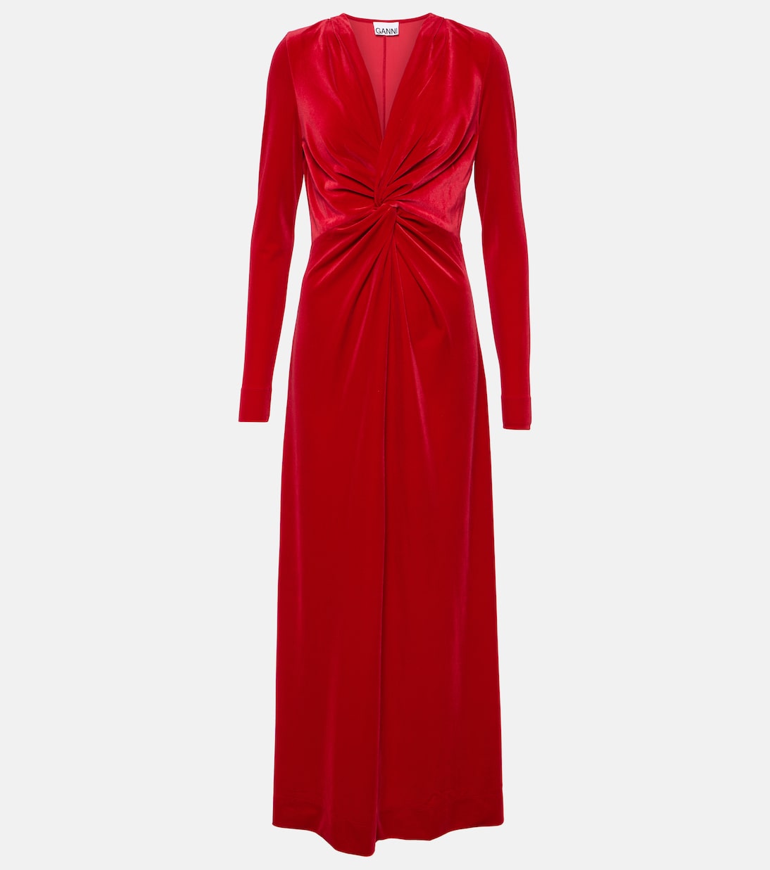 GANNI Velvet Midi Dress | endource