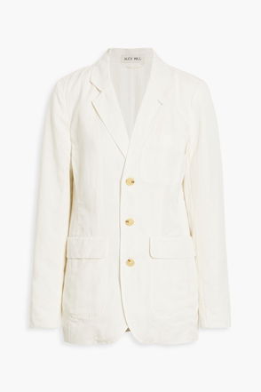 Sleeper Women's Dynasty Scalloped Linen Blazer - Milk - Size Medium