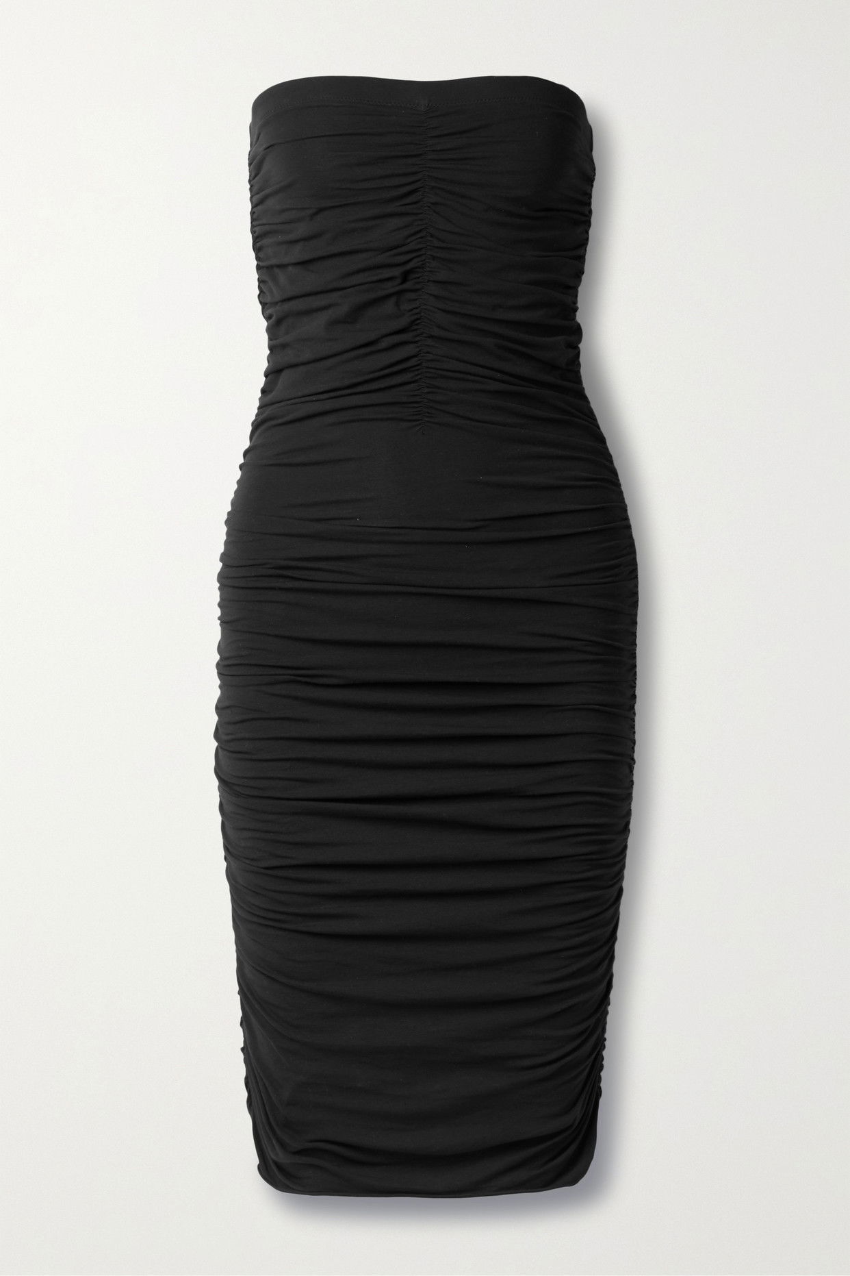 Strapless Ruched Dress in Black