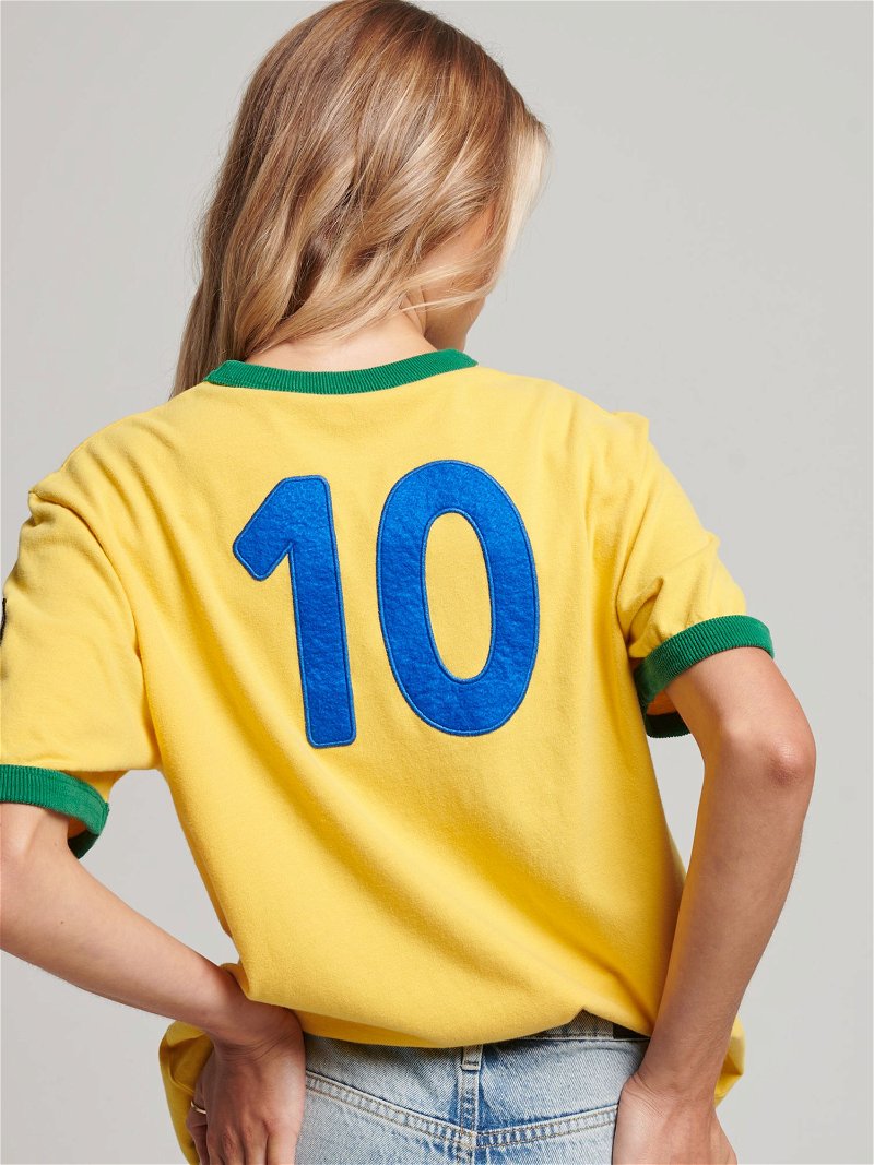 SUPERDRY Ringspun Football Brazil T-Shirt