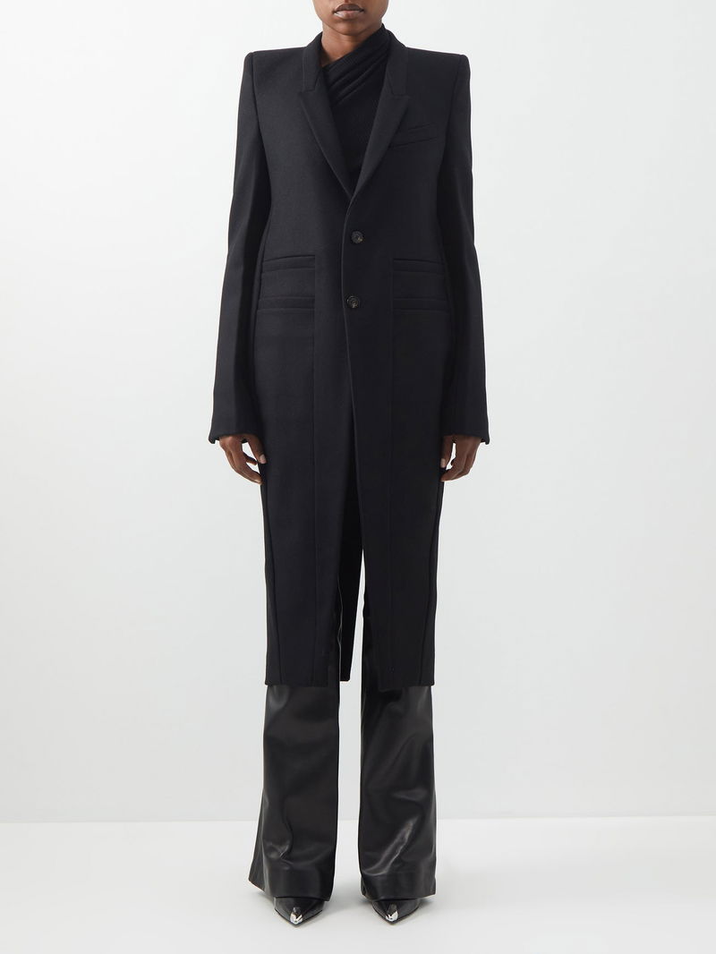 RICK OWENS Backstrap Wool-Melton Coat endource
