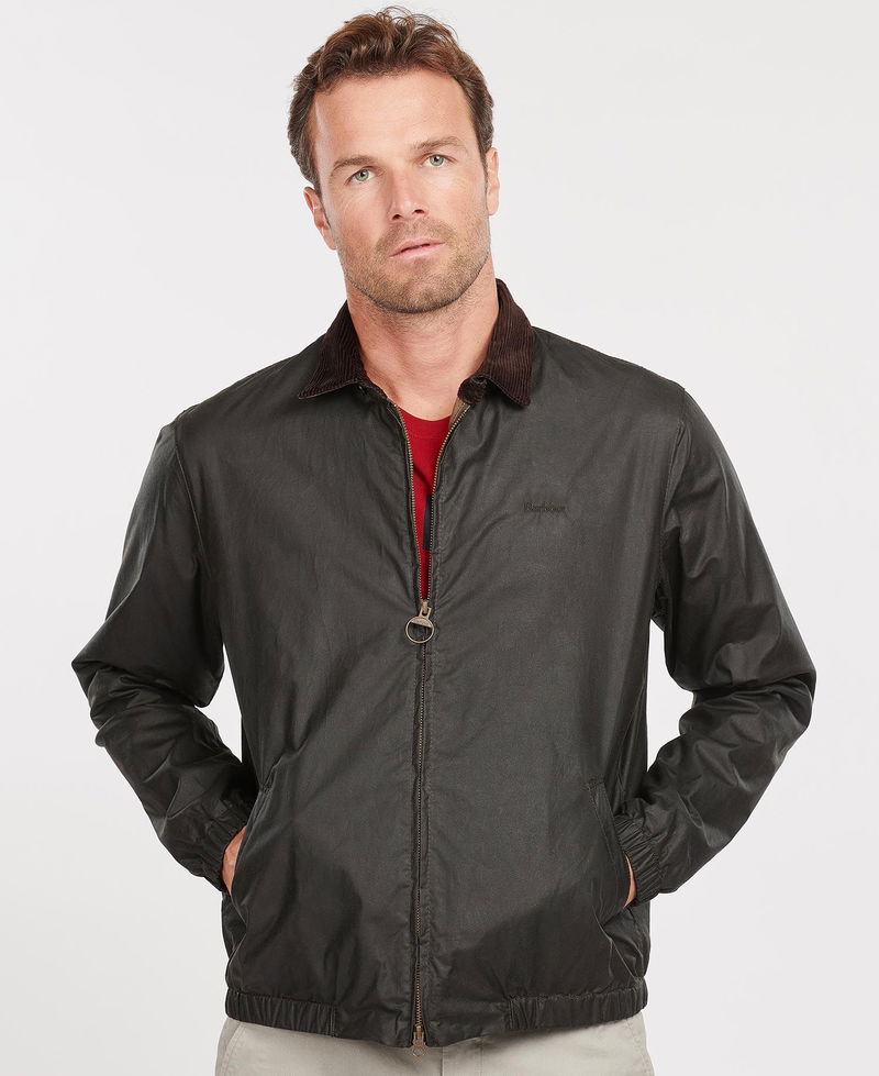 BARBOUR Vital Waxed Jacket in Black/Classic Endource