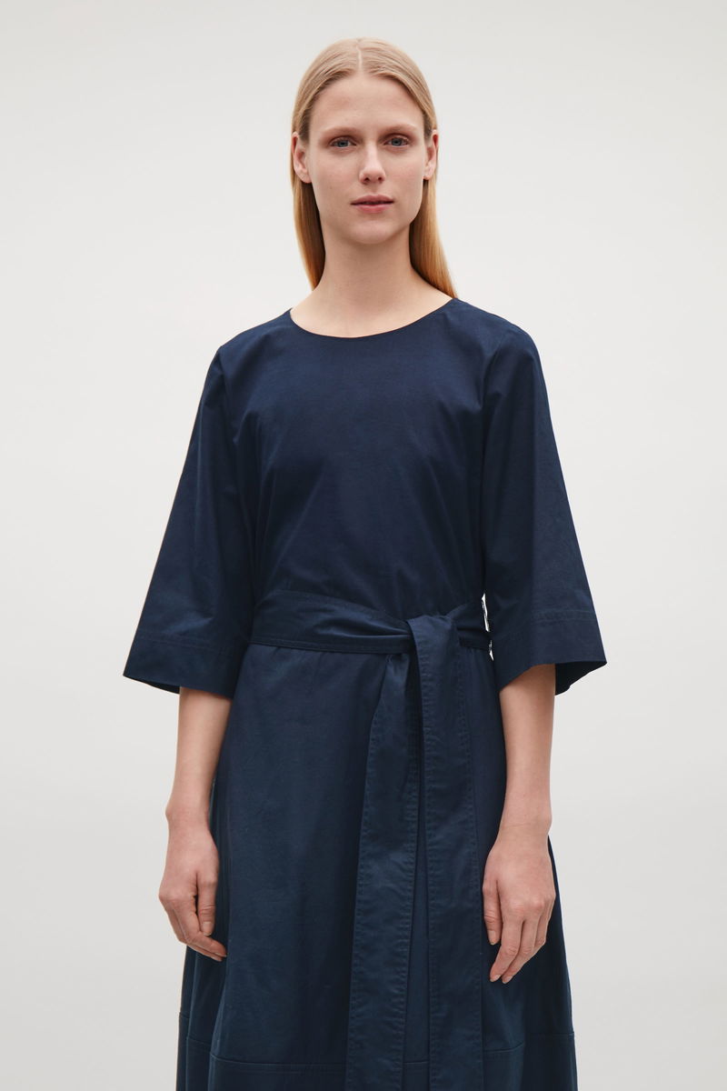 pink cotton shirt dress Poplin Fit and Flare Short Button-Down 66