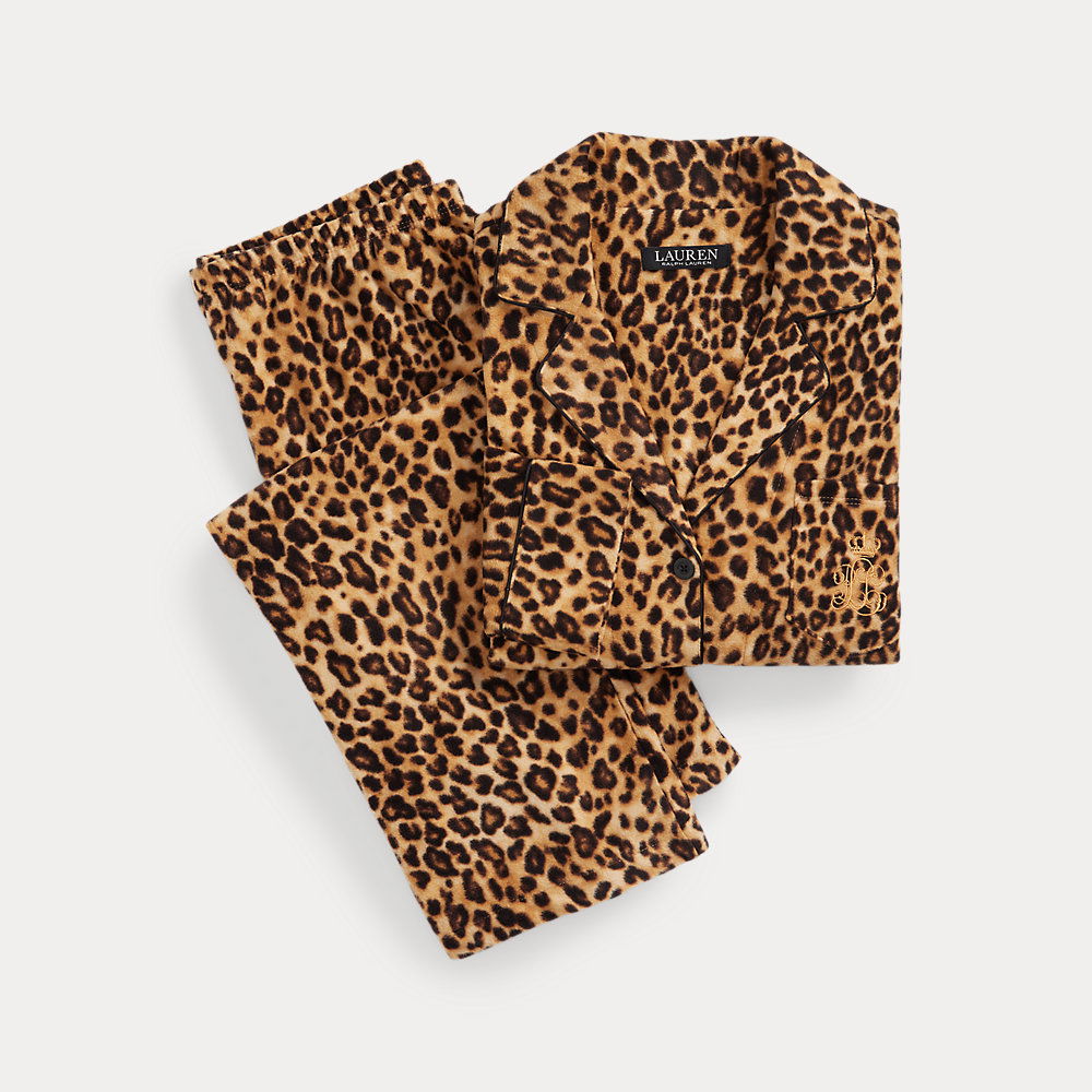 LAUREN RALPH LAUREN LeopardPrint Fleece Sleep Set Endource