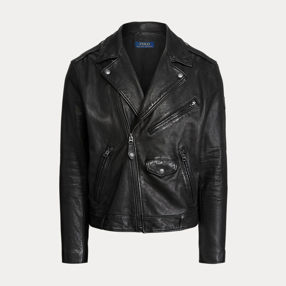 POLO RALPH LAUREN The Iconic Leather Motorcycle Jacket in Black | Endource