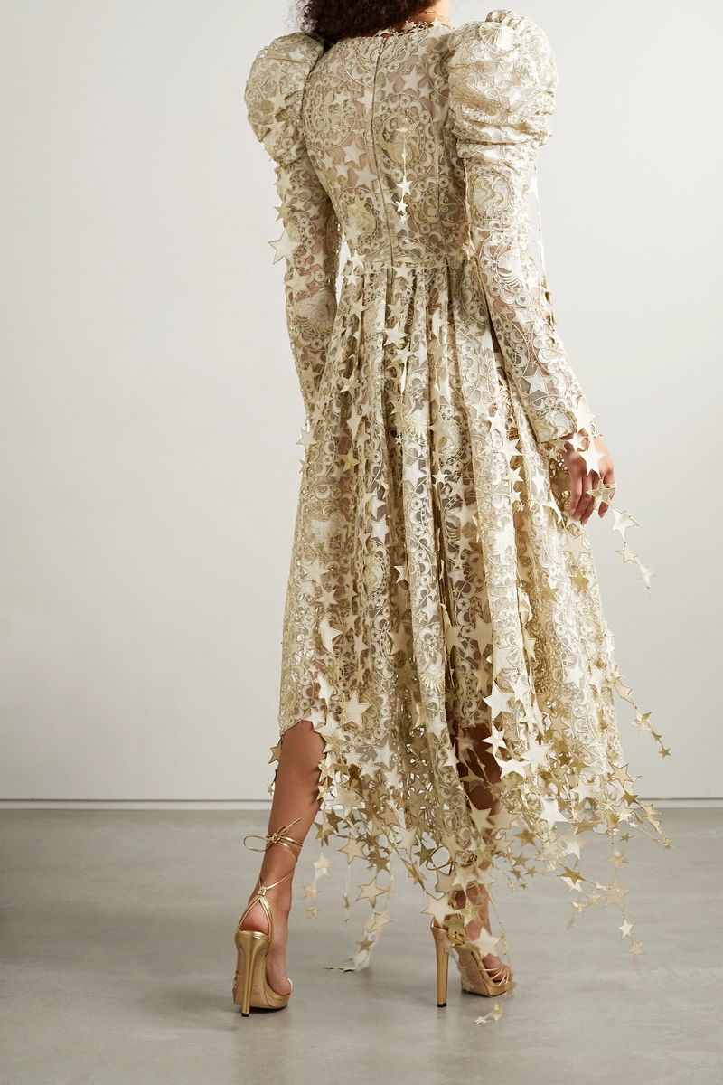 ZIMMERMANN Celestial Metallic Embroidered Appliqud Tulle Maxi Dress | endource ZIMMERMANN Celestial Metallic Embroidered Appliqud Tulle Maxi Dress | endource